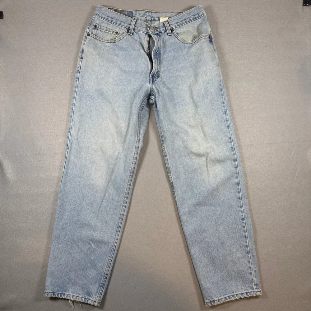 Vintage Levis 550 Jeans Men 34x30 Light Wash Blue Relaxed Fit Tapered Distressed